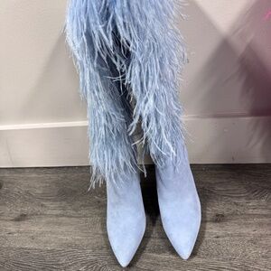 Gianni Bini Shoes |  Gianni Bini,Taryn Feather Embellished Pointed Toe Blue